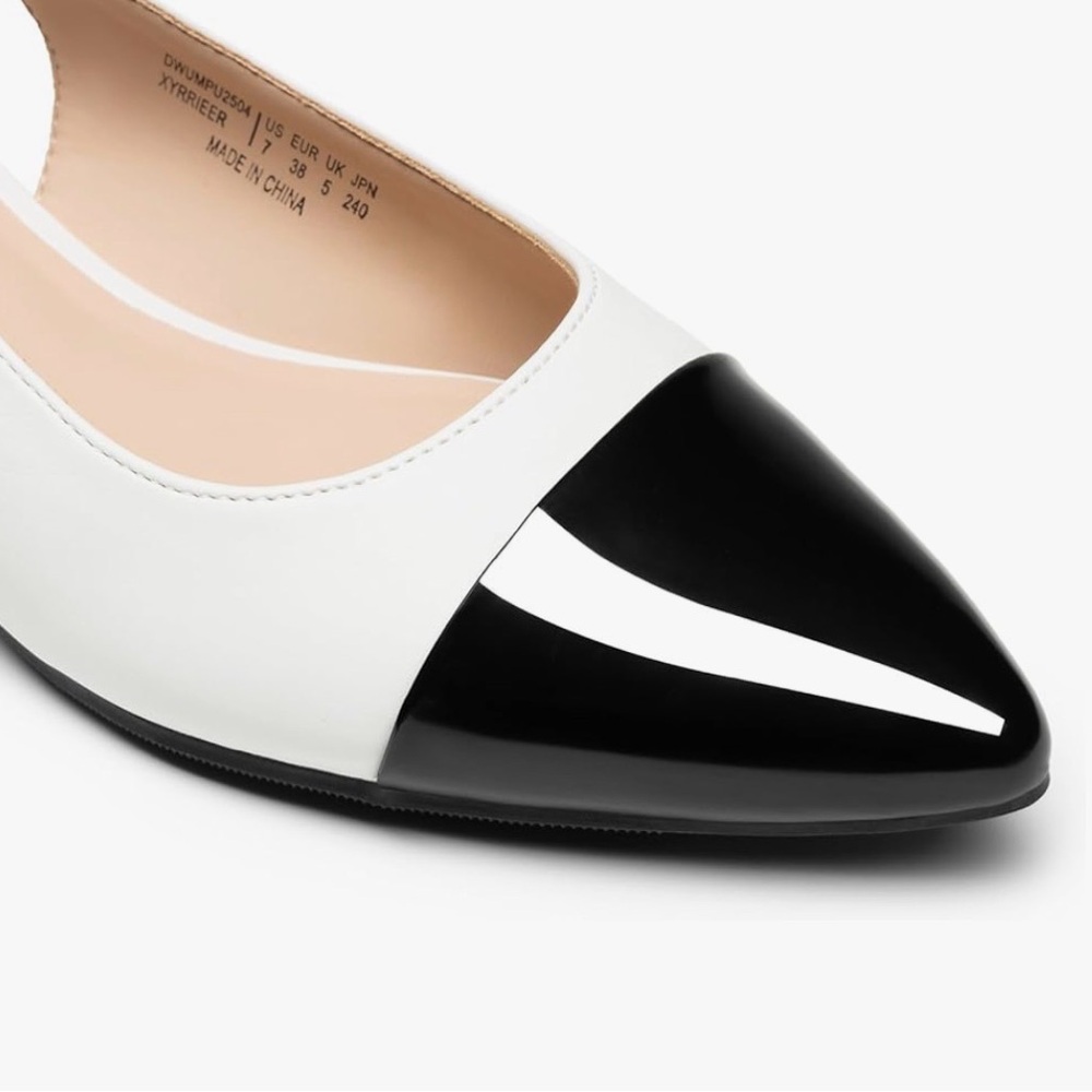 Sz 6.5 Dream Pairs Elegant Women's Slingback Shoes - Black and White - Picture 5 of 10